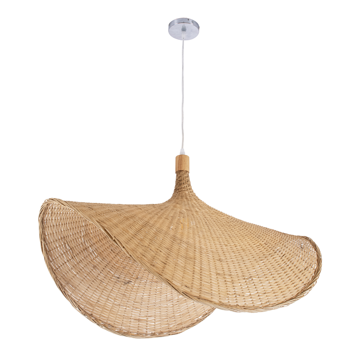GLOBOSTAR® CUBA 01767 Boho Κρεμαστό Φωτιστικό Οροφής με Ντουί 1 x E27 AC 220-240V IP20 - Μπεζ - Μ80 x Π80 x Υ49cm - Image 4