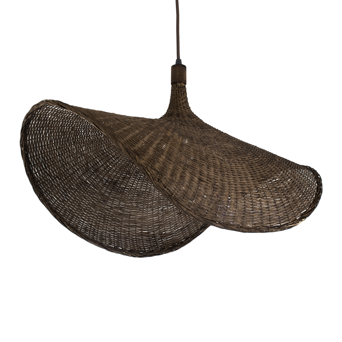 GLOBOSTAR® CUBA 01768 Boho Κρεμαστό Φωτιστικό Οροφής με Ντουί 1 x E27 AC 220-240V IP20 - Καφέ - Μ80 x Π80 x Υ49cm - Image 2
