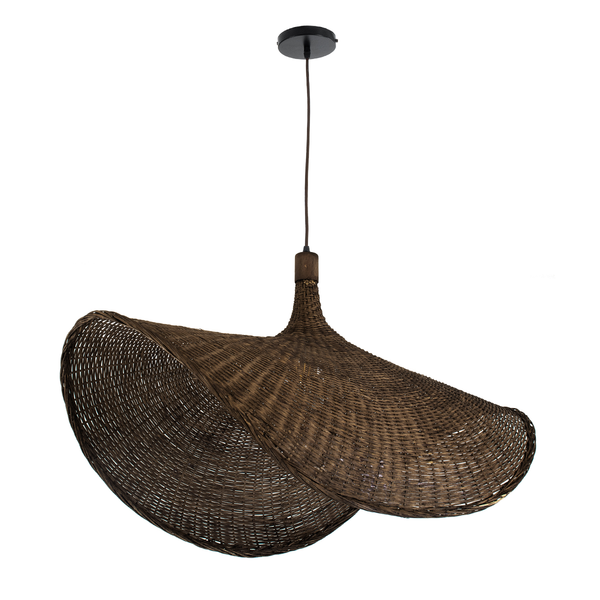 GLOBOSTAR® CUBA 01768 Boho Κρεμαστό Φωτιστικό Οροφής με Ντουί 1 x E27 AC 220-240V IP20 - Καφέ - Μ80 x Π80 x Υ49cm - Image 4