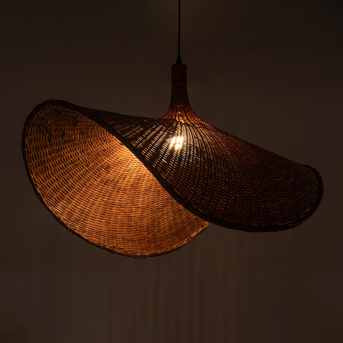 GLOBOSTAR® CUBA 01768 Boho Κρεμαστό Φωτιστικό Οροφής με Ντουί 1 x E27 AC 220-240V IP20 - Καφέ - Μ80 x Π80 x Υ49cm - Image 3