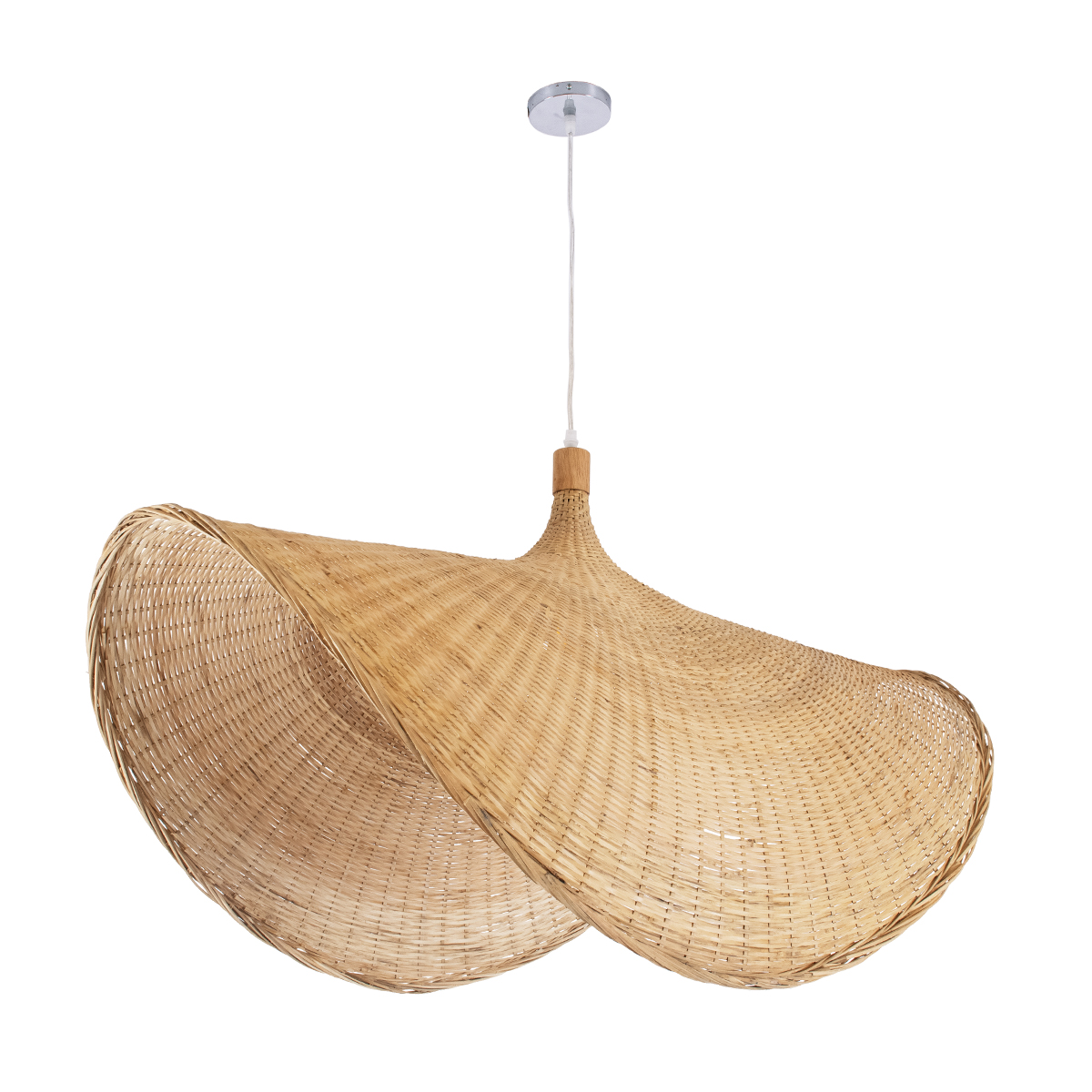 GLOBOSTAR® CUBA 01769 Boho Κρεμαστό Φωτιστικό Οροφής με Ντουί 1 x E27 AC 220-240V IP20 - Μπεζ - Μ100 x Π100 x Υ55cm - Image 4