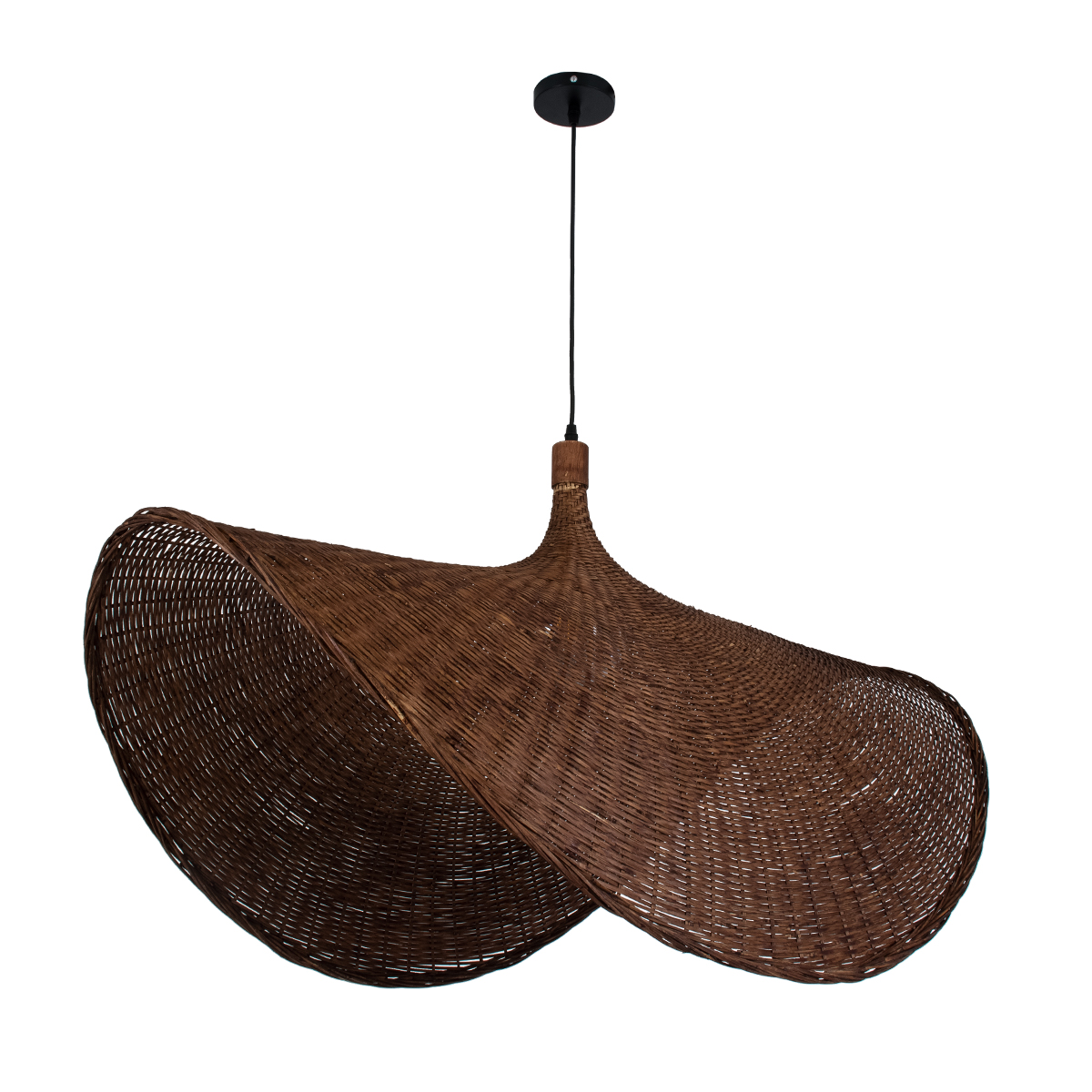 GLOBOSTAR® CUBA 01770 Boho Κρεμαστό Φωτιστικό Οροφής με Ντουί 1 x E27 AC 220-240V IP20 - Καφέ - Μ100 x Π100 x Y55cm - Image 4