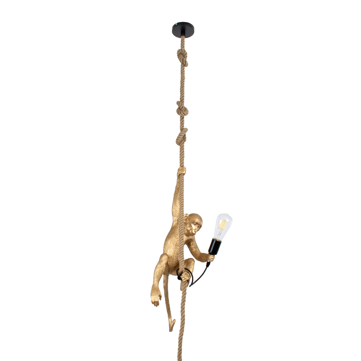 GLOBOSTAR® APES 01803 Μοντέρνο Κρεμαστό Φωτιστικό Οροφής με Ντουί 1 x E27 AC 220-240V IP20 - Χρυσό & Μπεζ - Μ26 x Π28 x Υ69cm - Image 4