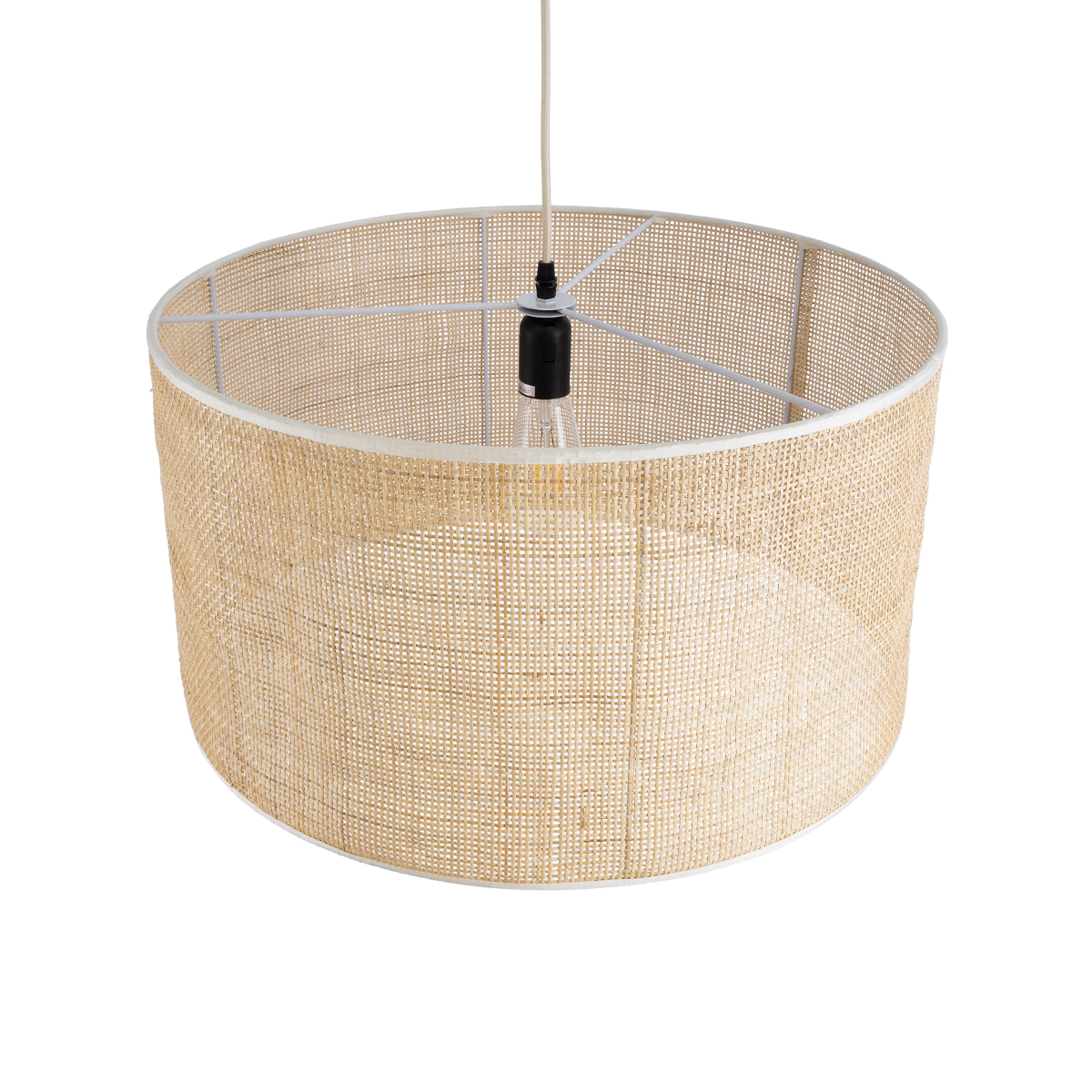 GLOBOSTAR® YOTTO 01822 Boho Κρεμαστό Φωτιστικό Οροφής με Ντουί 1 x E27 AC 220-240V IP20 - Μπεζ - Μ55 x Π55 x Y30cm - Image 7