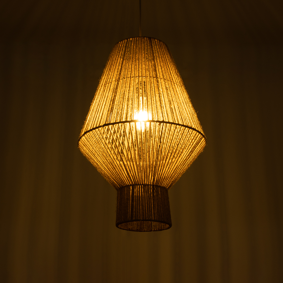 GLOBOSTAR® CAYMAN 01853 Boho Κρεμαστό Φωτιστικό Οροφής με Ντουί 1 x E27 AC 220-240V IP20 - Μπεζ - Μ40 x Π40 x Υ60cm - Image 3