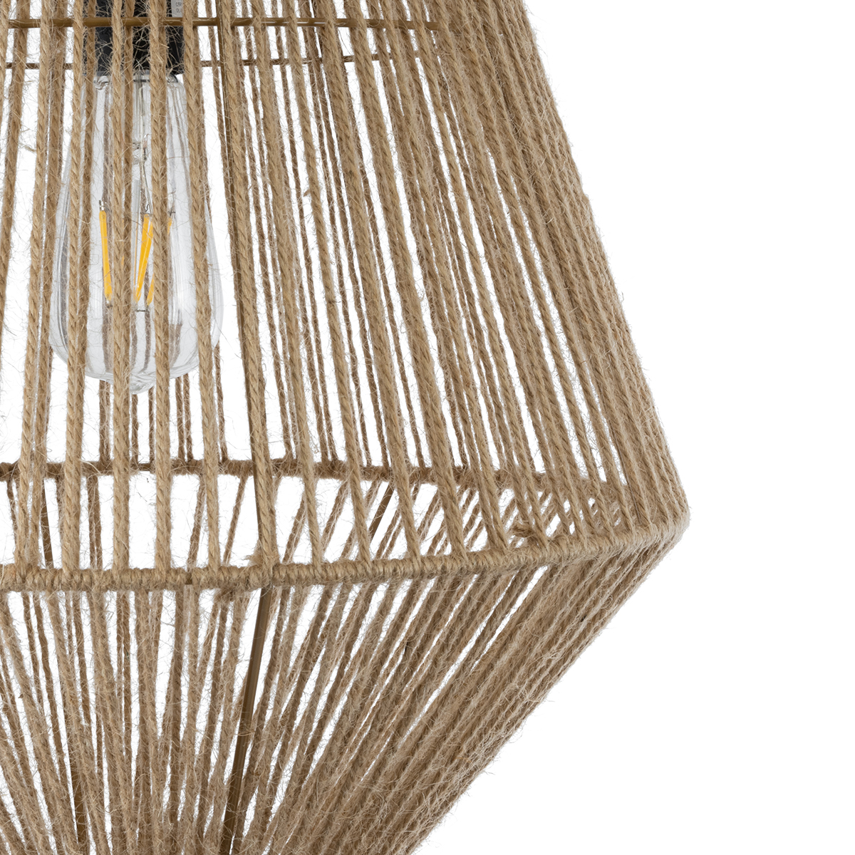 GLOBOSTAR® CAYMAN 01853 Boho Κρεμαστό Φωτιστικό Οροφής με Ντουί 1 x E27 AC 220-240V IP20 - Μπεζ - Μ40 x Π40 x Υ60cm - Image 8