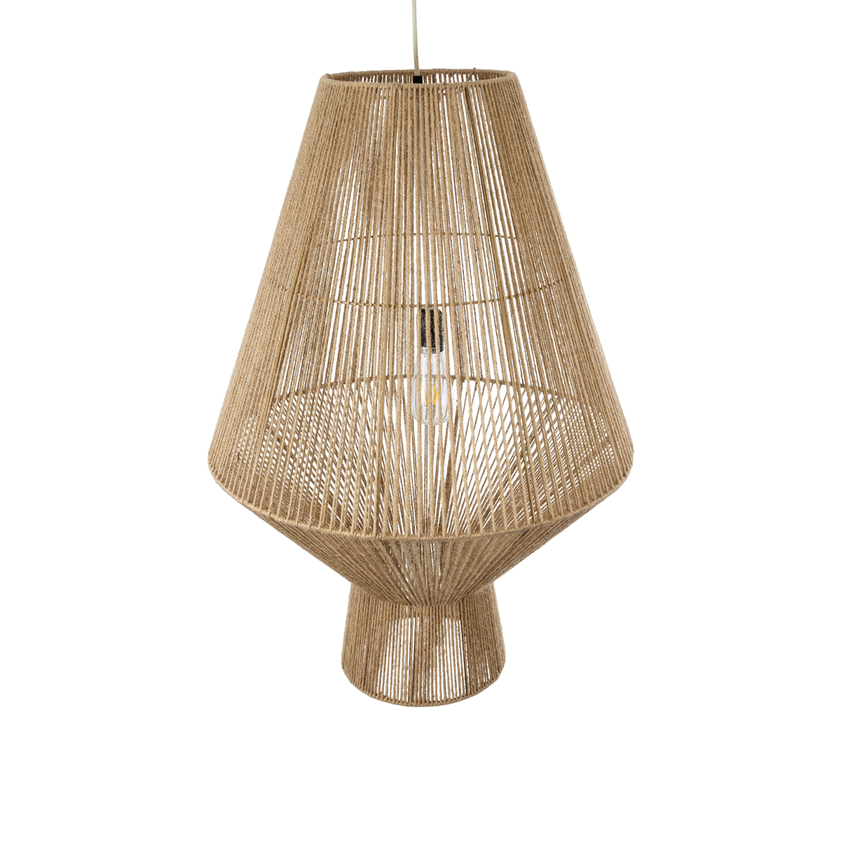 GLOBOSTAR® CAYMAN 01854 Boho Κρεμαστό Φωτιστικό Οροφής με Ντουί 1 x E27 AC 220-240V IP20 - Μπεζ - Μ60 x Π60 x Υ86cm - Image 7