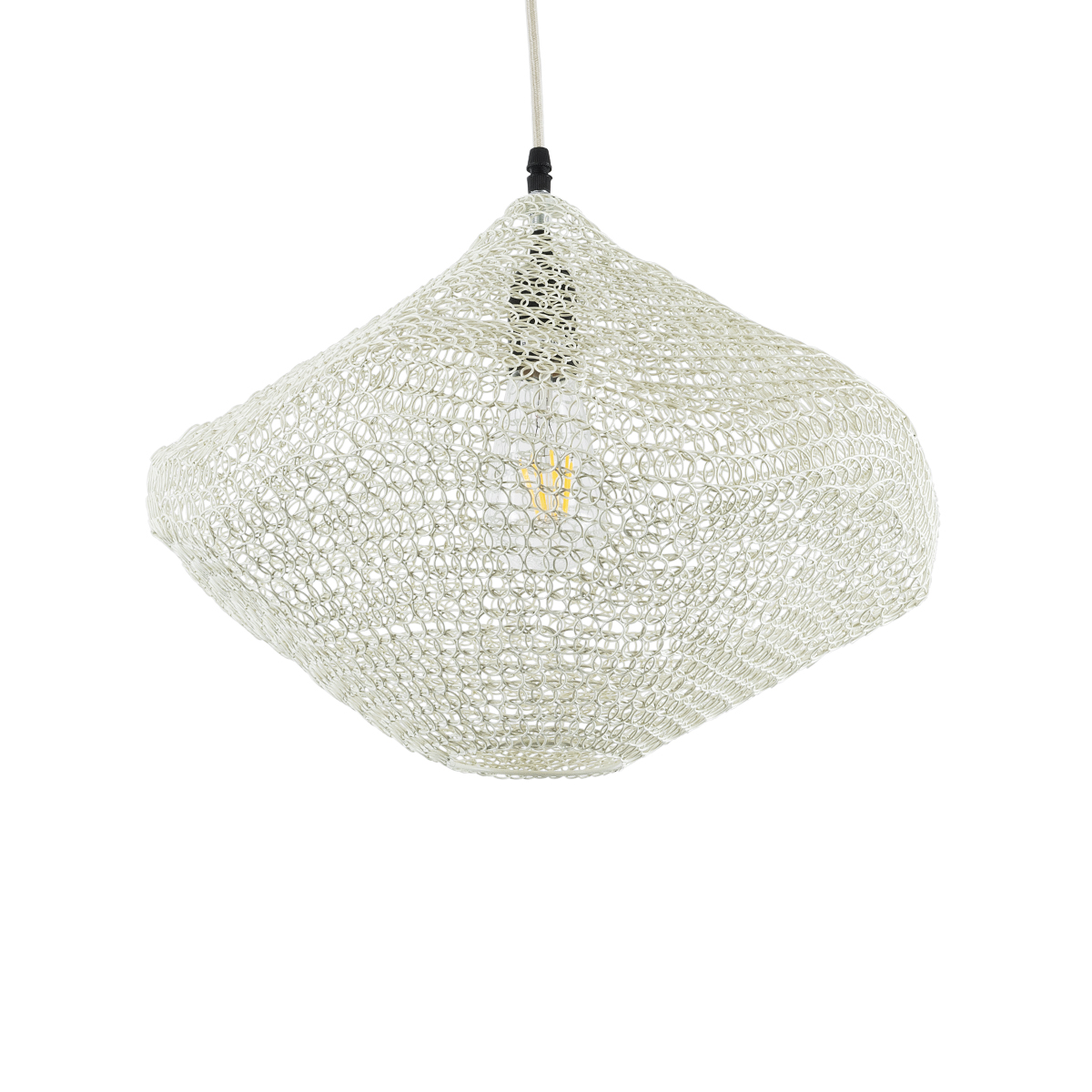 GLOBOSTAR® KENTUCKY 01862 Vintage Κρεμαστό Φωτιστικό Οροφής με Ντουί 1 x E27 AC 220-240V IP20 - Μπεζ - Μ40 x Π40 x Υ30cm - Image 2
