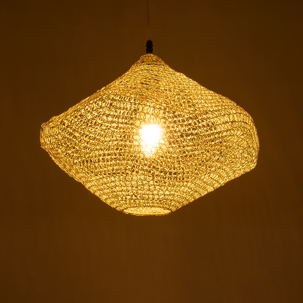 GLOBOSTAR® KENTUCKY 01862 Vintage Κρεμαστό Φωτιστικό Οροφής με Ντουί 1 x E27 AC 220-240V IP20 - Μπεζ - Μ40 x Π40 x Υ30cm - Image 3