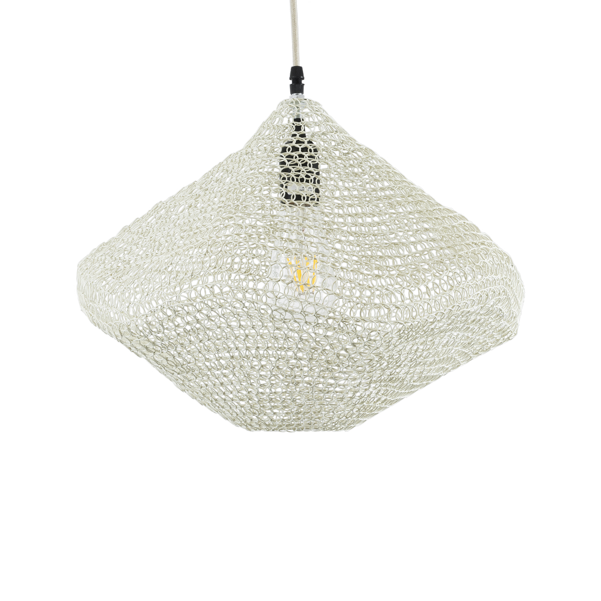 GLOBOSTAR® KENTUCKY 01862 Vintage Κρεμαστό Φωτιστικό Οροφής με Ντουί 1 x E27 AC 220-240V IP20 - Μπεζ - Μ40 x Π40 x Υ30cm - Image 5