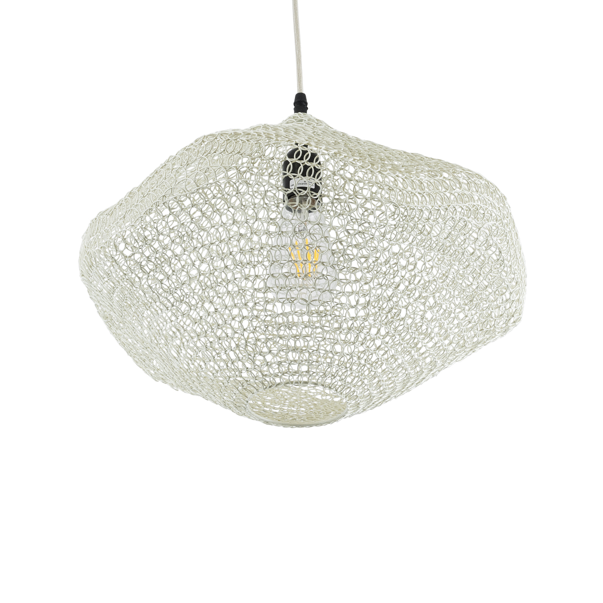 GLOBOSTAR® KENTUCKY 01862 Vintage Κρεμαστό Φωτιστικό Οροφής με Ντουί 1 x E27 AC 220-240V IP20 - Μπεζ - Μ40 x Π40 x Υ30cm - Image 6
