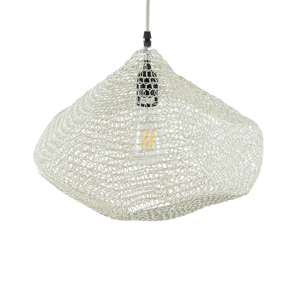 GLOBOSTAR® KENTUCKY 01862 Vintage Κρεμαστό Φωτιστικό Οροφής με Ντουί 1 x E27 AC 220-240V IP20 - Μπεζ - Μ40 x Π40 x Υ30cm - Image 7