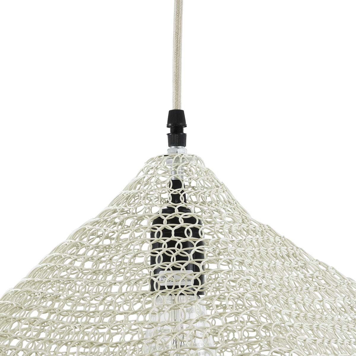 GLOBOSTAR® KENTUCKY 01862 Vintage Κρεμαστό Φωτιστικό Οροφής με Ντουί 1 x E27 AC 220-240V IP20 - Μπεζ - Μ40 x Π40 x Υ30cm - Image 8