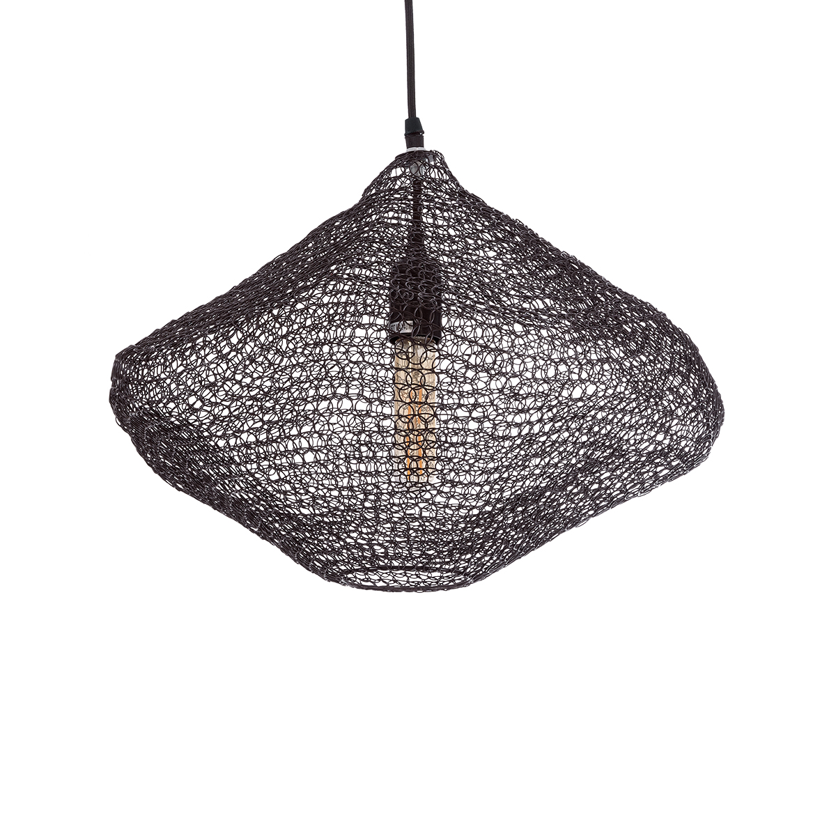 GLOBOSTAR® KENTUCKY 01863 Vintage Κρεμαστό Φωτιστικό Οροφής με Ντουί 1 x E27 AC 220-240V IP20 - Καφέ - Μ40 x Π40 x Υ30cm - Image 2