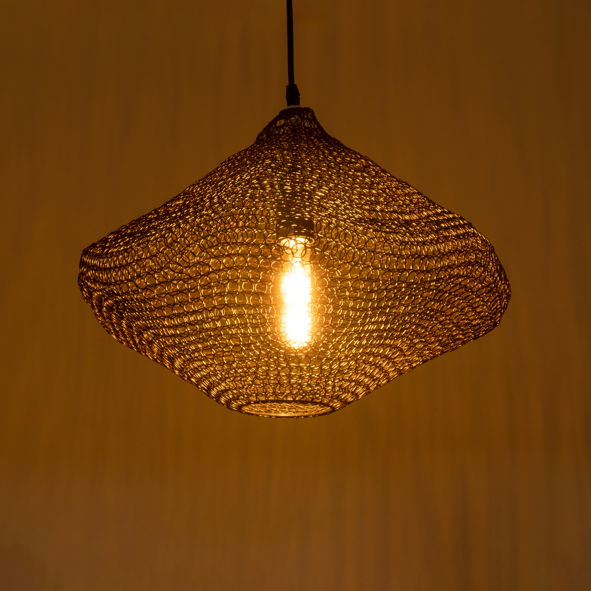 GLOBOSTAR® KENTUCKY 01863 Vintage Κρεμαστό Φωτιστικό Οροφής με Ντουί 1 x E27 AC 220-240V IP20 - Καφέ - Μ40 x Π40 x Υ30cm - Image 3