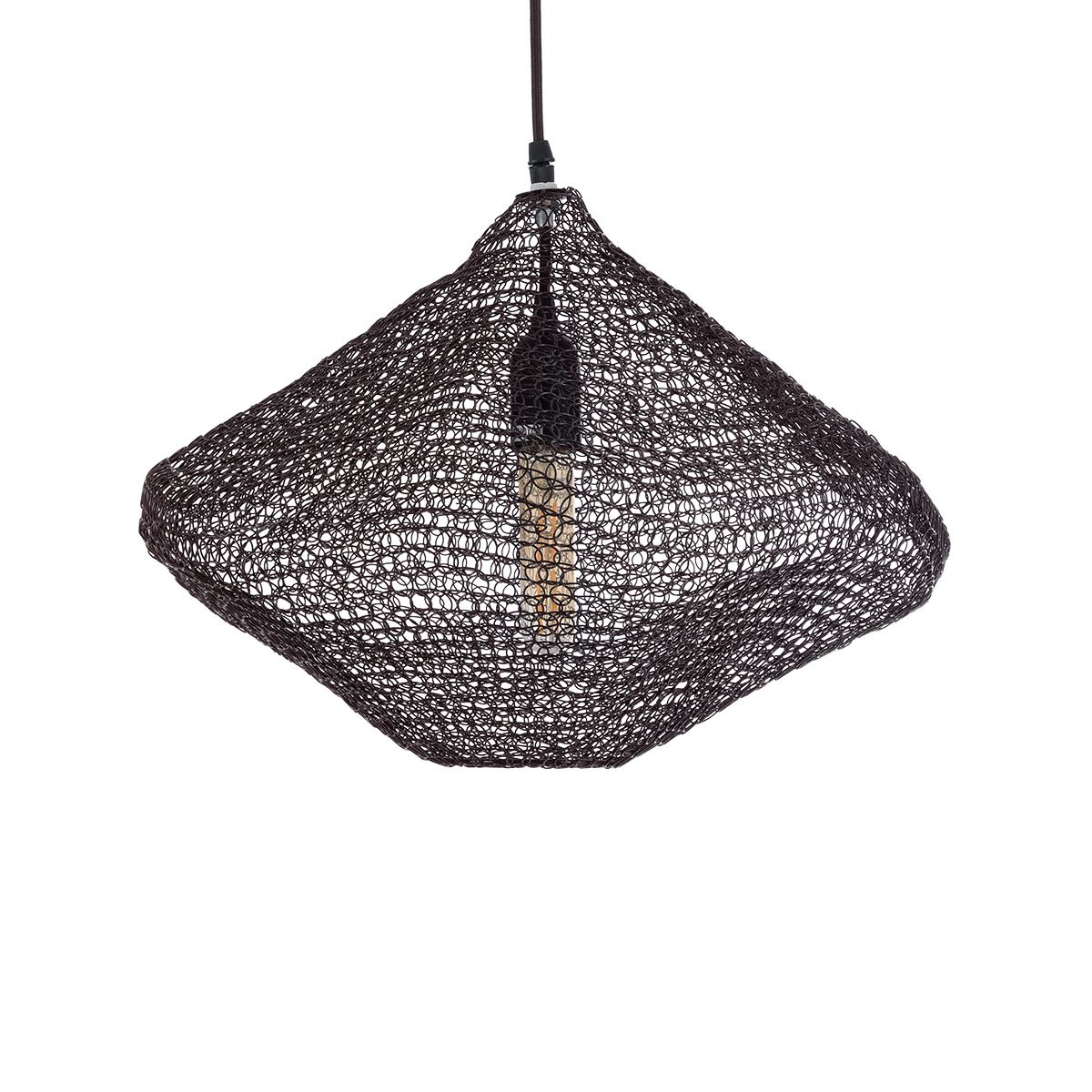 GLOBOSTAR® KENTUCKY 01863 Vintage Κρεμαστό Φωτιστικό Οροφής με Ντουί 1 x E27 AC 220-240V IP20 - Καφέ - Μ40 x Π40 x Υ30cm - Image 5