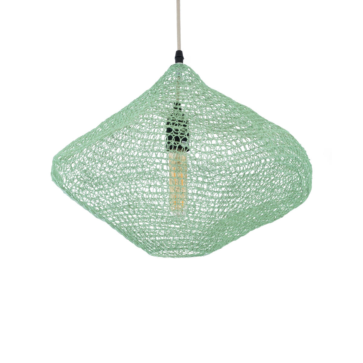 GLOBOSTAR® KENTUCKY 01864 Vintage Κρεμαστό Φωτιστικό Οροφής με Ντουί 1 x E27 AC 220-240V IP20 - Τιρκουάζ - Μ40 x Π40 x Υ30cm - Image 2
