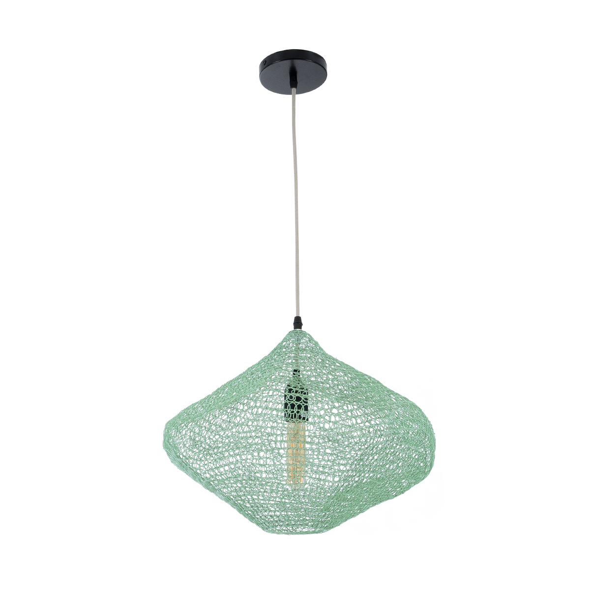 GLOBOSTAR® KENTUCKY 01864 Vintage Κρεμαστό Φωτιστικό Οροφής με Ντουί 1 x E27 AC 220-240V IP20 - Τιρκουάζ - Μ40 x Π40 x Υ30cm - Image 4