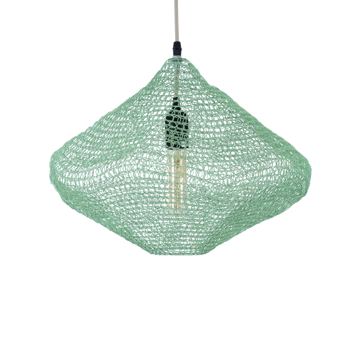 GLOBOSTAR® KENTUCKY 01864 Vintage Κρεμαστό Φωτιστικό Οροφής με Ντουί 1 x E27 AC 220-240V IP20 - Τιρκουάζ - Μ40 x Π40 x Υ30cm - Image 5