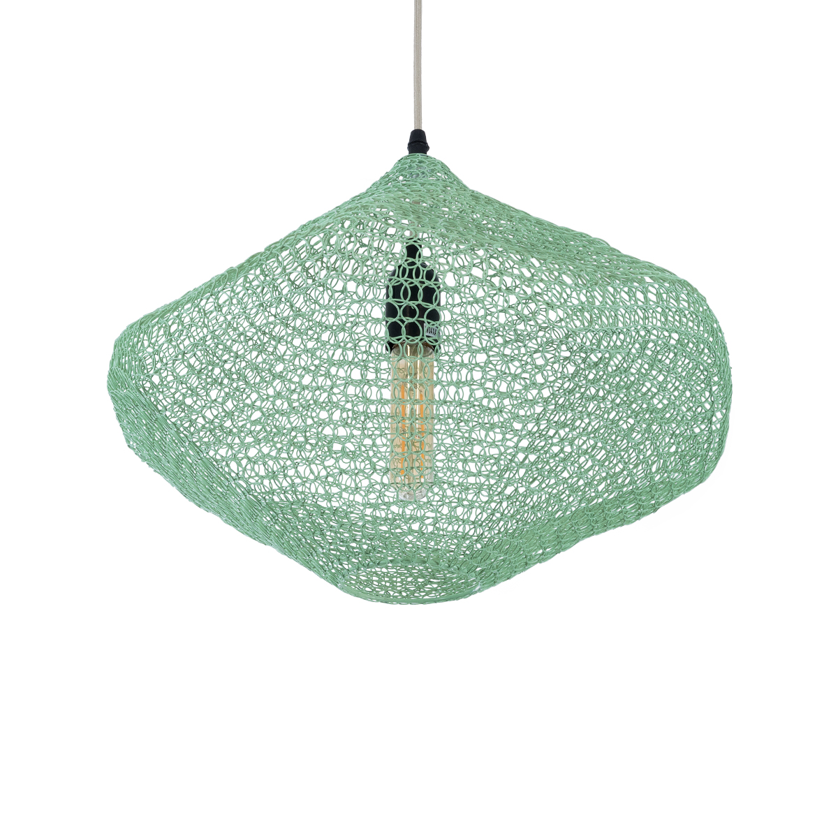 GLOBOSTAR® KENTUCKY 01864 Vintage Κρεμαστό Φωτιστικό Οροφής με Ντουί 1 x E27 AC 220-240V IP20 - Τιρκουάζ - Μ40 x Π40 x Υ30cm - Image 6