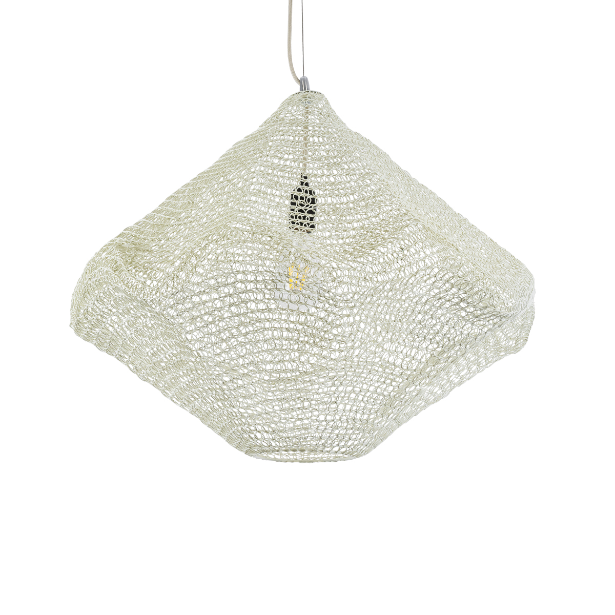 GLOBOSTAR® KENTUCKY 01865 Vintage Κρεμαστό Φωτιστικό Οροφής με Ντουί 1 x E27 AC 220-240V IP20 - Μπεζ - Μ60 x Π60 x Υ50cm - Image 2