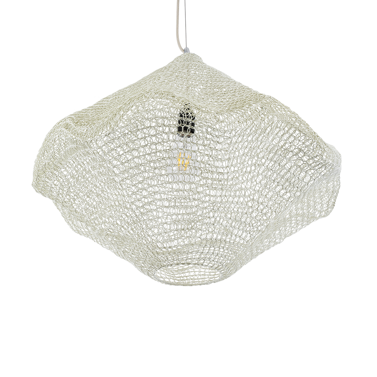 GLOBOSTAR® KENTUCKY 01865 Vintage Κρεμαστό Φωτιστικό Οροφής με Ντουί 1 x E27 AC 220-240V IP20 - Μπεζ - Μ60 x Π60 x Υ50cm - Image 6