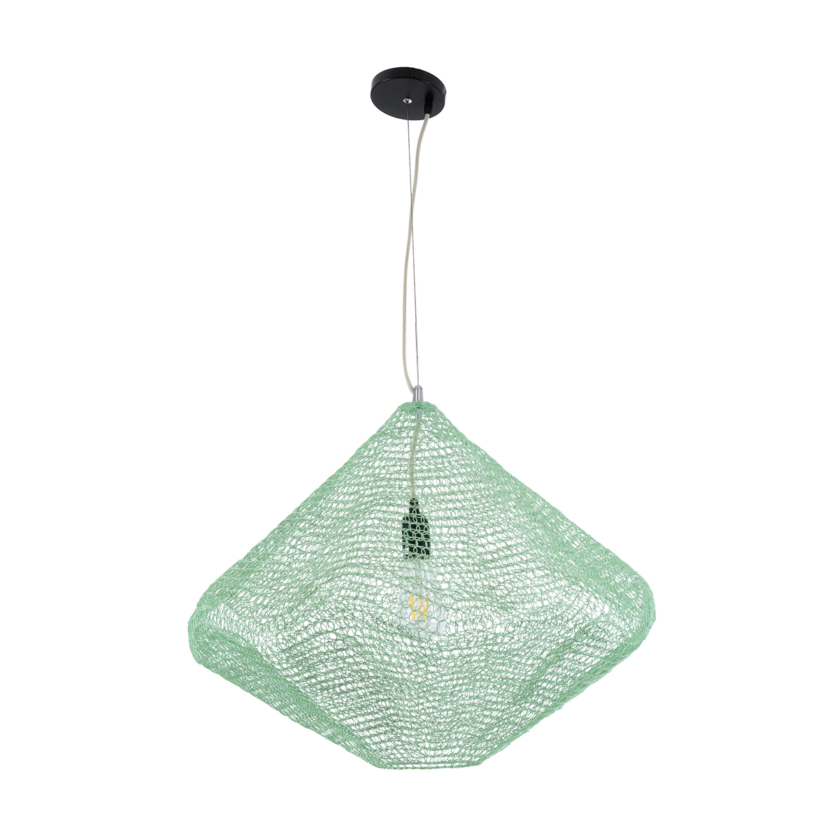 GLOBOSTAR® KENTUCKY 01866 Vintage Κρεμαστό Φωτιστικό Οροφής με Ντουί 1 x E27 AC 220-240V IP20 - Τιρκουάζ - Μ60 x Π60 x Υ50cm - Image 4