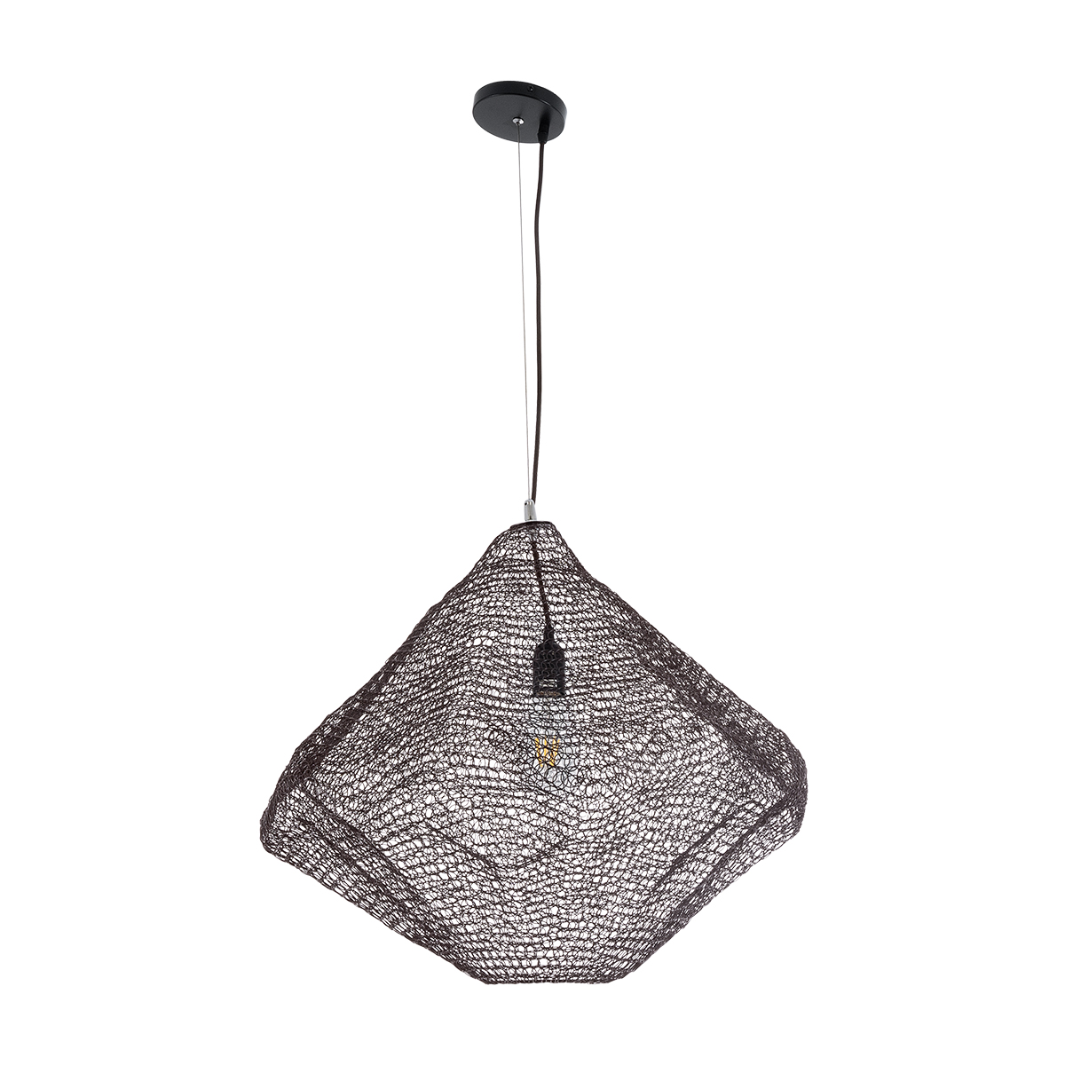 GLOBOSTAR® KENTUCKY 01867 Vintage Κρεμαστό Φωτιστικό Οροφής με Ντουί 1 x E27 AC 220-240V IP20 - Καφέ - Μ60 x Π60 x Υ50cm - Image 4