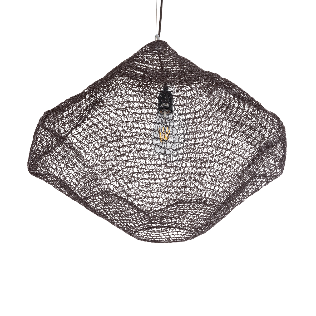 GLOBOSTAR® KENTUCKY 01867 Vintage Κρεμαστό Φωτιστικό Οροφής με Ντουί 1 x E27 AC 220-240V IP20 - Καφέ - Μ60 x Π60 x Υ50cm - Image 6