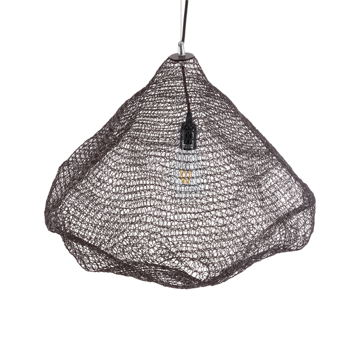 GLOBOSTAR® KENTUCKY 01867 Vintage Κρεμαστό Φωτιστικό Οροφής με Ντουί 1 x E27 AC 220-240V IP20 - Καφέ - Μ60 x Π60 x Υ50cm - Image 7