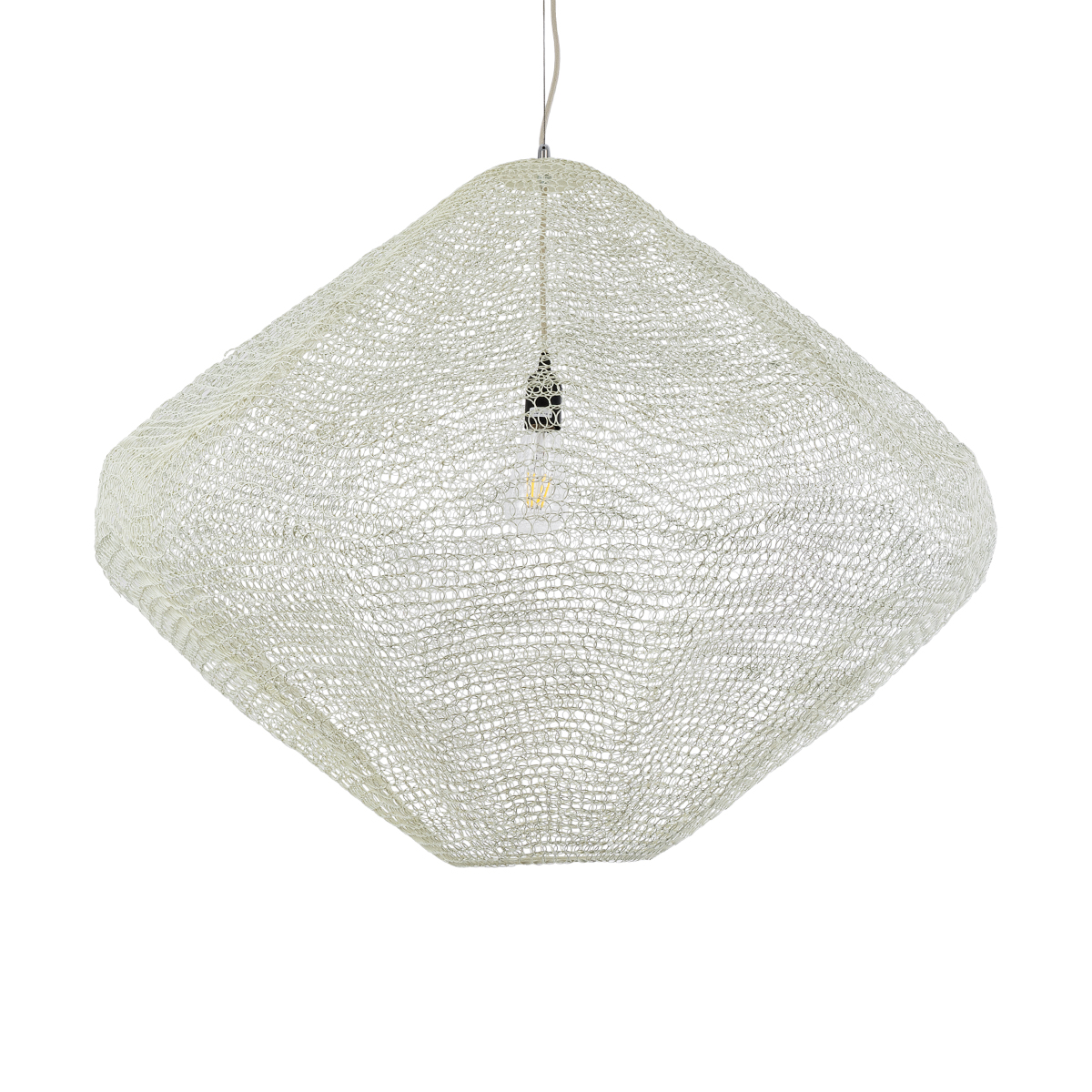 GLOBOSTAR® KENTUCKY 01868 Vintage Κρεμαστό Φωτιστικό Οροφής με Ντουί 1 x E27 AC 220-240V IP20 - Μπεζ - Μ90 x Π90 x Υ70cm - Image 2