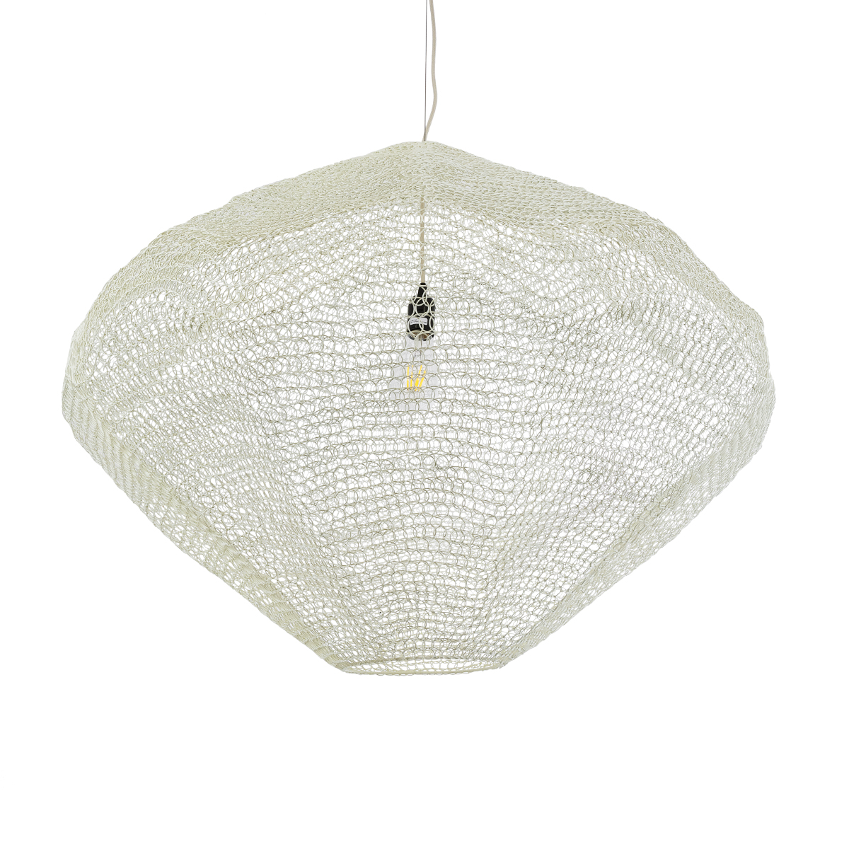 GLOBOSTAR® KENTUCKY 01868 Vintage Κρεμαστό Φωτιστικό Οροφής με Ντουί 1 x E27 AC 220-240V IP20 - Μπεζ - Μ90 x Π90 x Υ70cm - Image 6