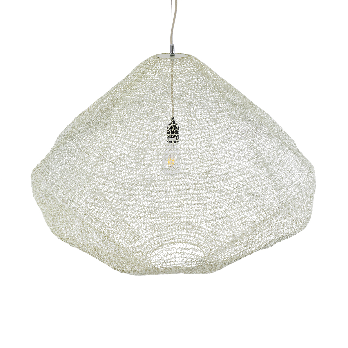 GLOBOSTAR® KENTUCKY 01868 Vintage Κρεμαστό Φωτιστικό Οροφής με Ντουί 1 x E27 AC 220-240V IP20 - Μπεζ - Μ90 x Π90 x Υ70cm - Image 7