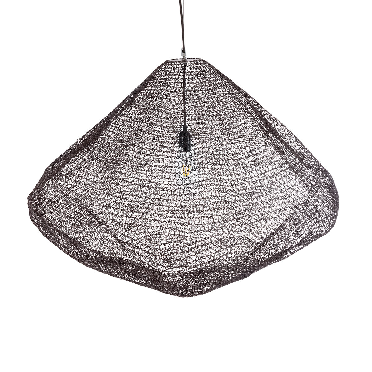 GLOBOSTAR® KENTUCKY 01869 Vintage Κρεμαστό Φωτιστικό Οροφής με Ντουί 1 x E27 AC 220-240V IP20 - Καφέ - Μ90 x Π90 x Υ70cm - Image 7