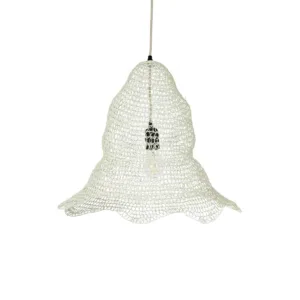 GLOBOSTAR® KENTUCKY 01889 Vintage Κρεμαστό Φωτιστικό Οροφής με Ντουί 1 x E27 AC 220-240V IP20 - Λευκό - Μ50 x Π50 x Υ48cm