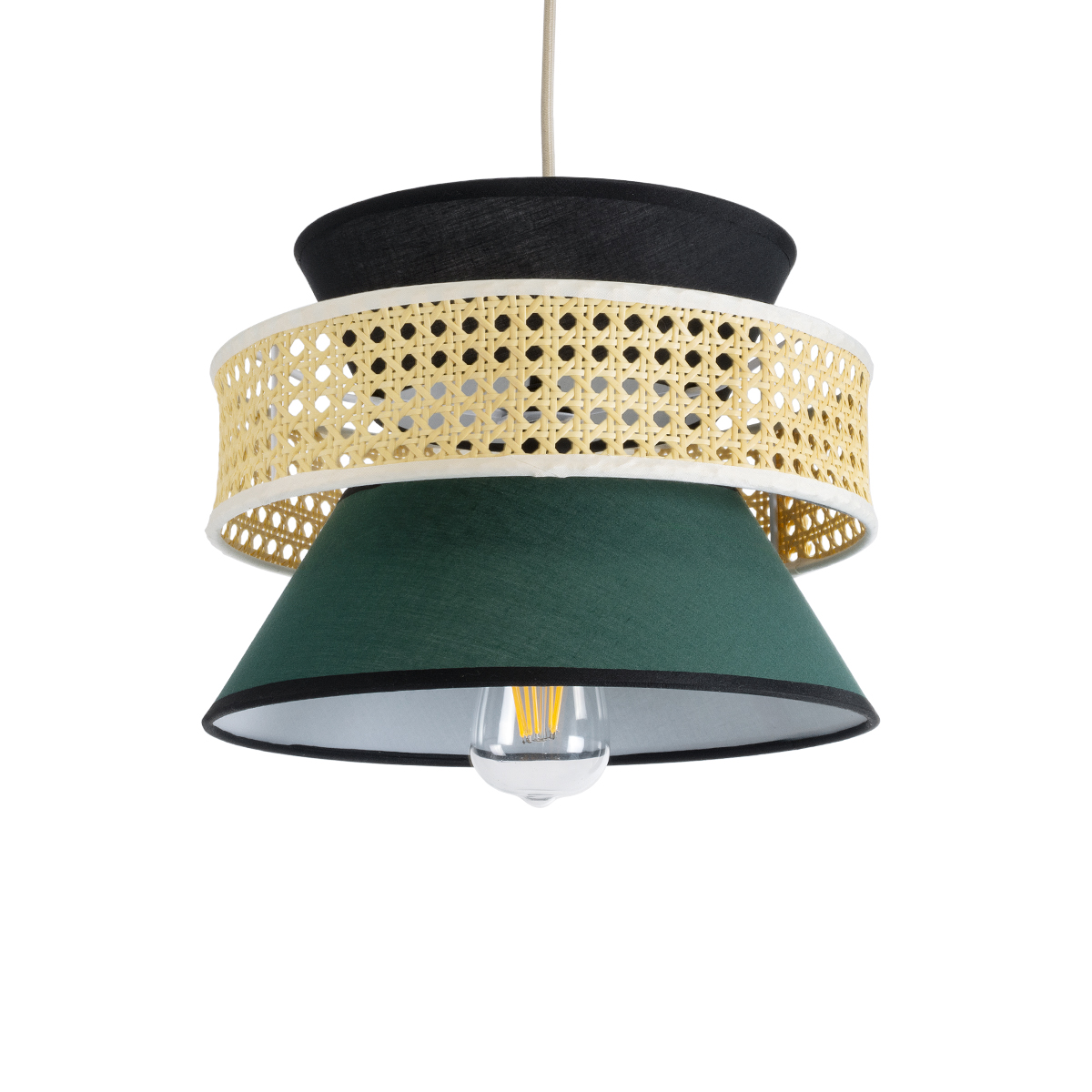 GLOBOSTAR® SAIGE 01915 Boho Κρεμαστό Φωτιστικό Οροφής με Ντουί 1 x E27 AC 220-240V IP20 - Πολύχρωμο - Μ30 x Π30 x Υ22cm - Image 2