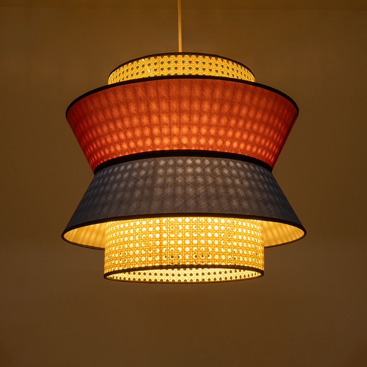 GLOBOSTAR® SAIGE 01919 Boho Κρεμαστό Φωτιστικό Οροφής με Ντουί 1 x E27 AC 220-240V IP20 - Πολύχρωμο - Μ50 x Π50 x Υ43cm - Image 3