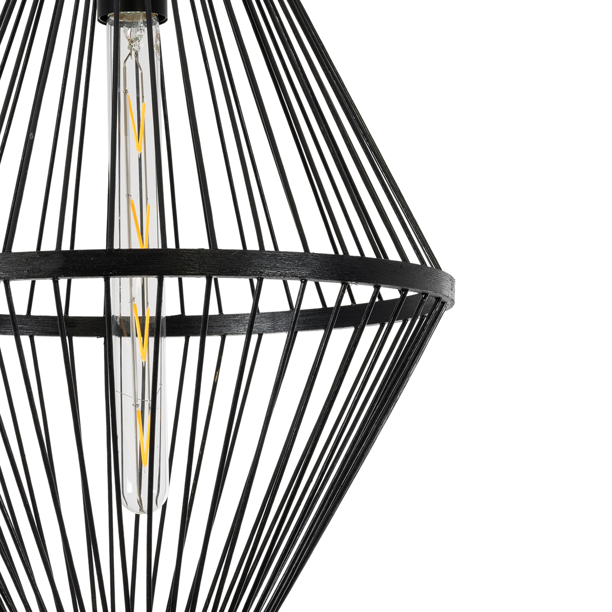 GLOBOSTAR® YOSHI 01929 Boho Κρεμαστό Φωτιστικό Οροφής με Ντουί 1 x E27 AC 220-240V IP20 - Μαύρο - Μ35 x Π35 x Υ60cm - Image 8