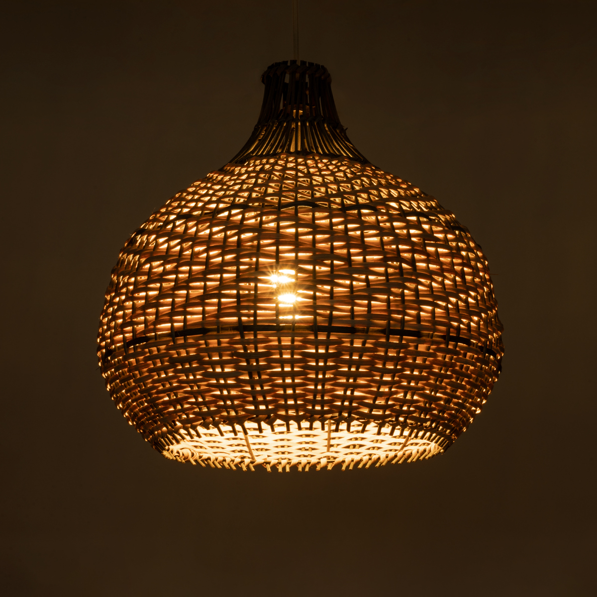 GLOBOSTAR® SEYCHELLES 01948 Boho Κρεμαστό Φωτιστικό Οροφής με Ντουί 1 x E27 AC 220-240V IP20 - Καφέ & Λαδί - Μ40 x Π40 x Υ40cm - Image 3