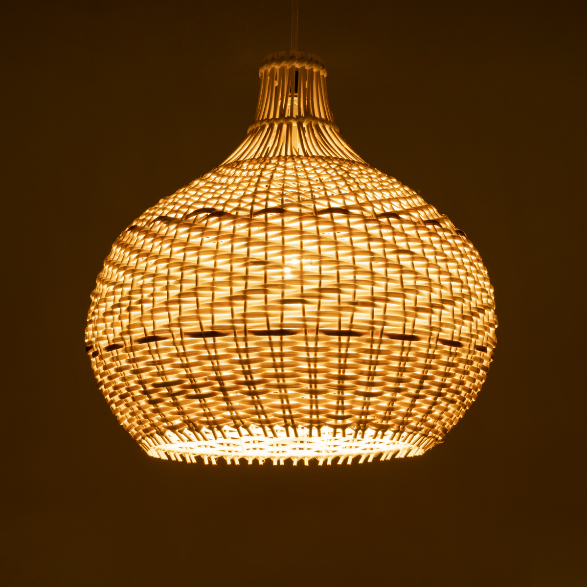 GLOBOSTAR® SANTACRUZ 01950 Boho Κρεμαστό Φωτιστικό Οροφής με Ντουί 1 x E27 AC 220-240V IP20 - Μπεζ & Καφέ - Μ40 x Π40 x Υ40cm - Image 3