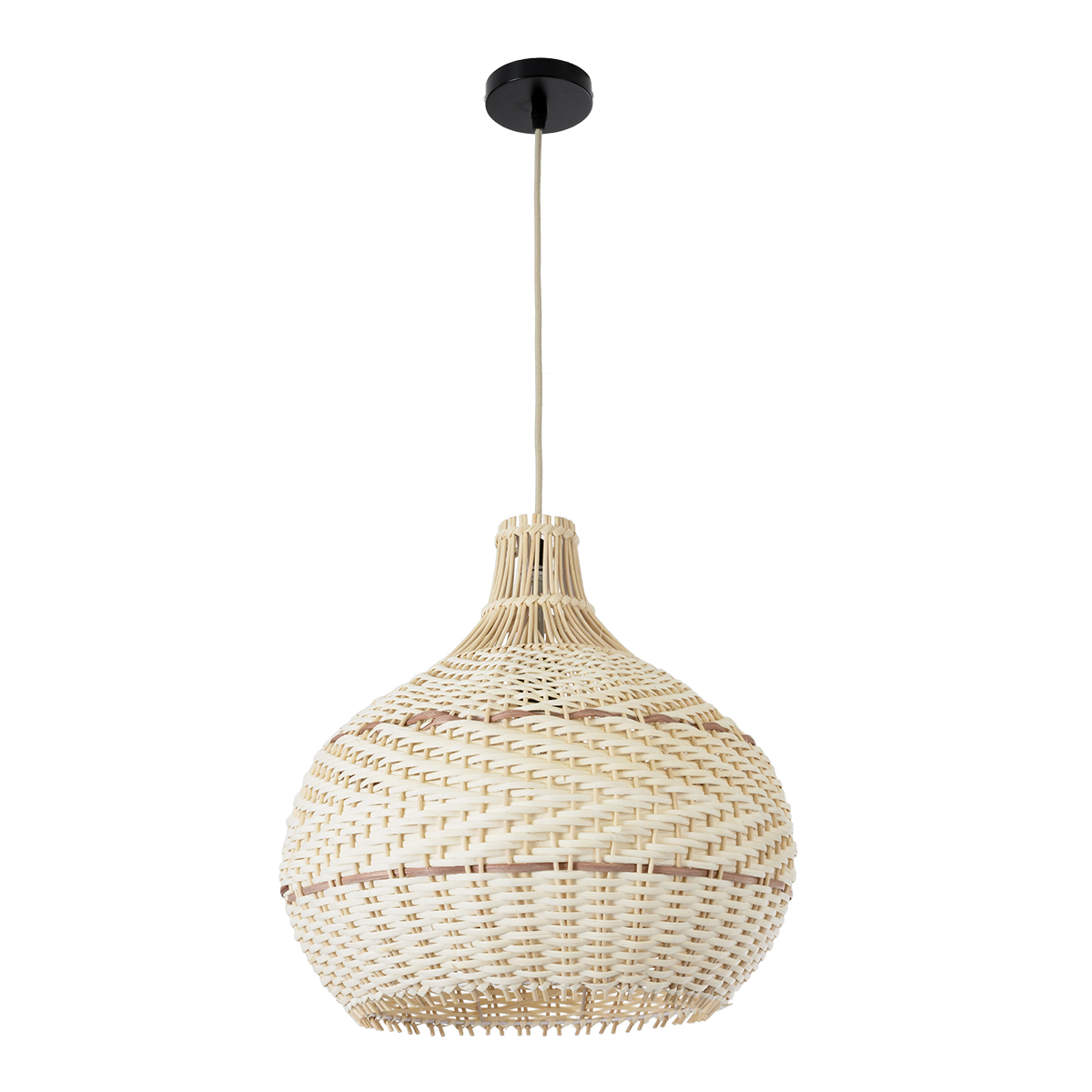 GLOBOSTAR® SANTACRUZ 01950 Boho Κρεμαστό Φωτιστικό Οροφής με Ντουί 1 x E27 AC 220-240V IP20 - Μπεζ & Καφέ - Μ40 x Π40 x Υ40cm - Image 4