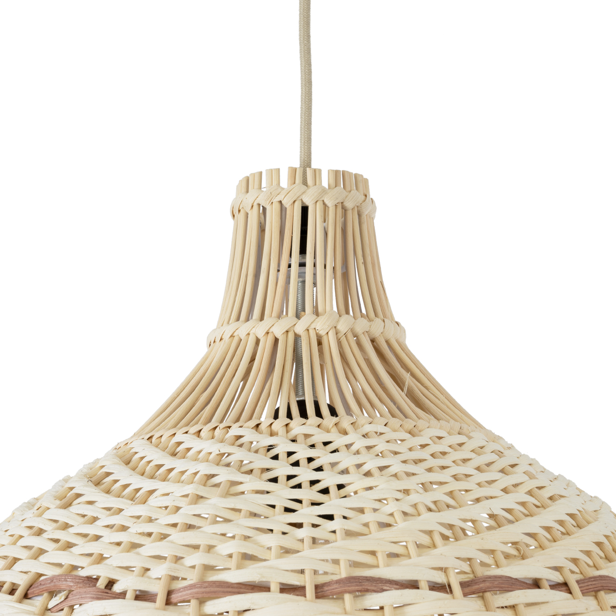 GLOBOSTAR® SANTACRUZ 01950 Boho Κρεμαστό Φωτιστικό Οροφής με Ντουί 1 x E27 AC 220-240V IP20 - Μπεζ & Καφέ - Μ40 x Π40 x Υ40cm - Image 8