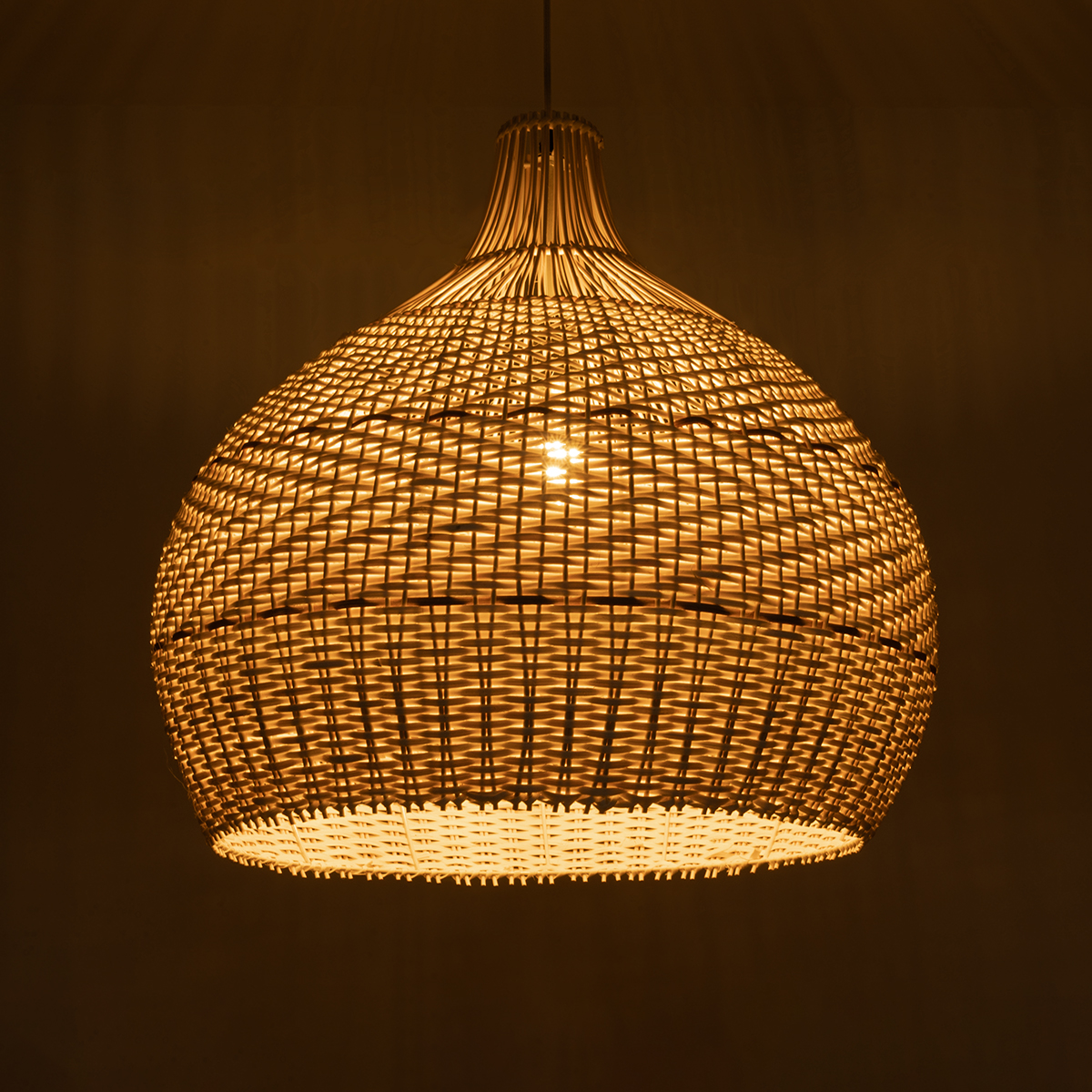 GLOBOSTAR® SANTACRUZ 01951 Boho Κρεμαστό Φωτιστικό Οροφής με Ντουί 1 x E27 AC 220-240V IP20 - Μπεζ & Καφέ - Μ60 x Π60 x Υ60cm - Image 3