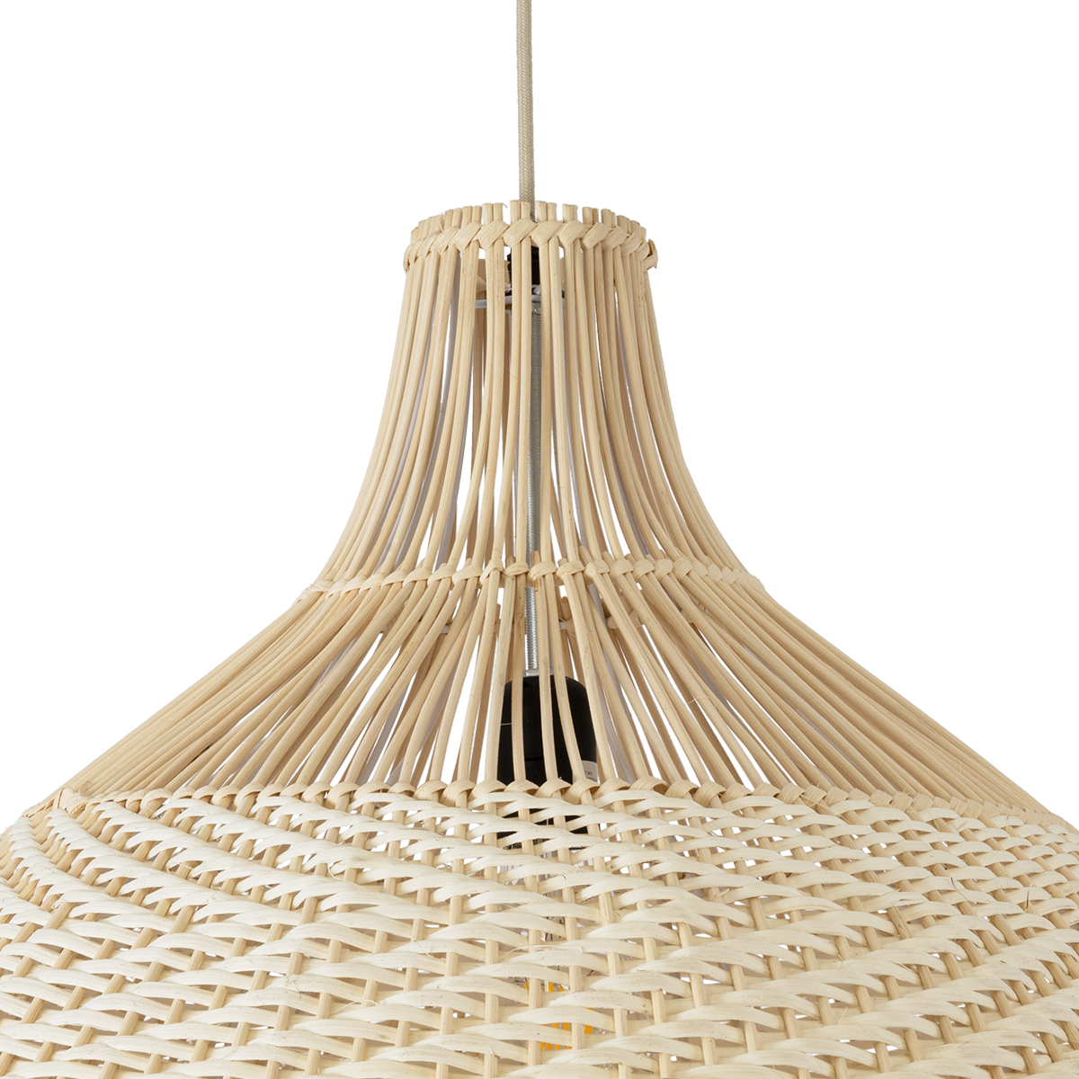 GLOBOSTAR® SANTACRUZ 01951 Boho Κρεμαστό Φωτιστικό Οροφής με Ντουί 1 x E27 AC 220-240V IP20 - Μπεζ & Καφέ - Μ60 x Π60 x Υ60cm - Image 8