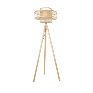 GLOBOSTAR® POPPY 01989 Boho Επιδαπέδιο Φωτιστικό με Ντουί 1 x E27 AC 220-240V IP20 - Μπεζ - Μ58 x Π58 x Υ149cm