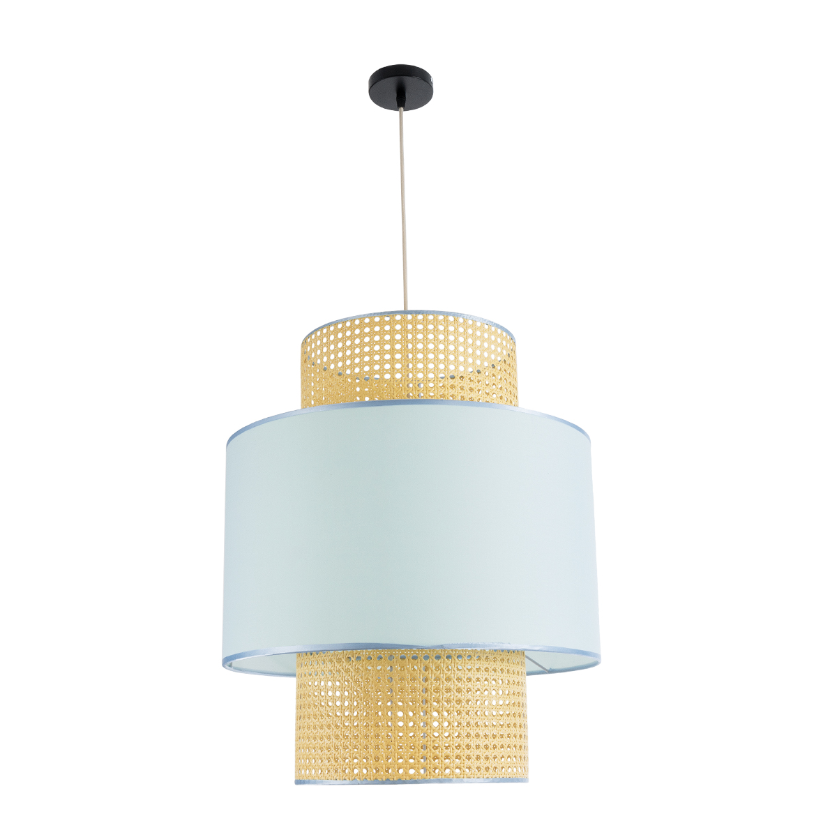 GLOBOSTAR® SAIGE 02045 Boho Κρεμαστό Φωτιστικό Οροφής με Ντουί 1 x E27 AC 220-240V IP20 - Γαλάζιο & Μπεζ - Μ50 x Π50 x Υ60cm - Image 4