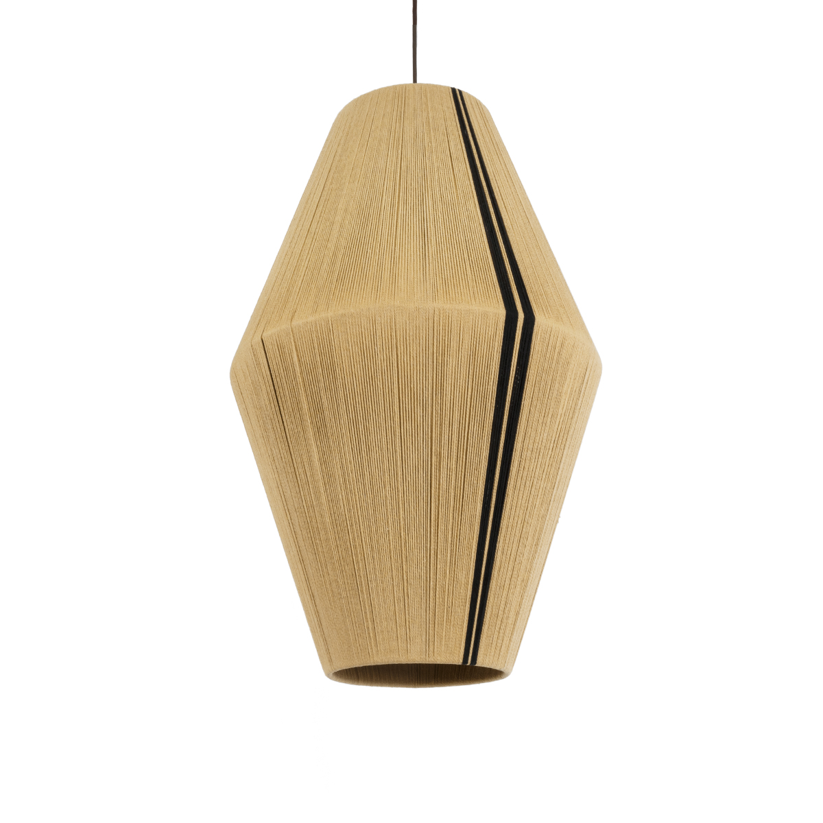 GLOBOSTAR® SALERNO 02077 Boho Κρεμαστό Φωτιστικό Οροφής με Ντουί 1 x E27 AC 220-240V IP20 - Μπεζ & Μαύρο - Μ50 x Π50 x Υ80cm - Image 2