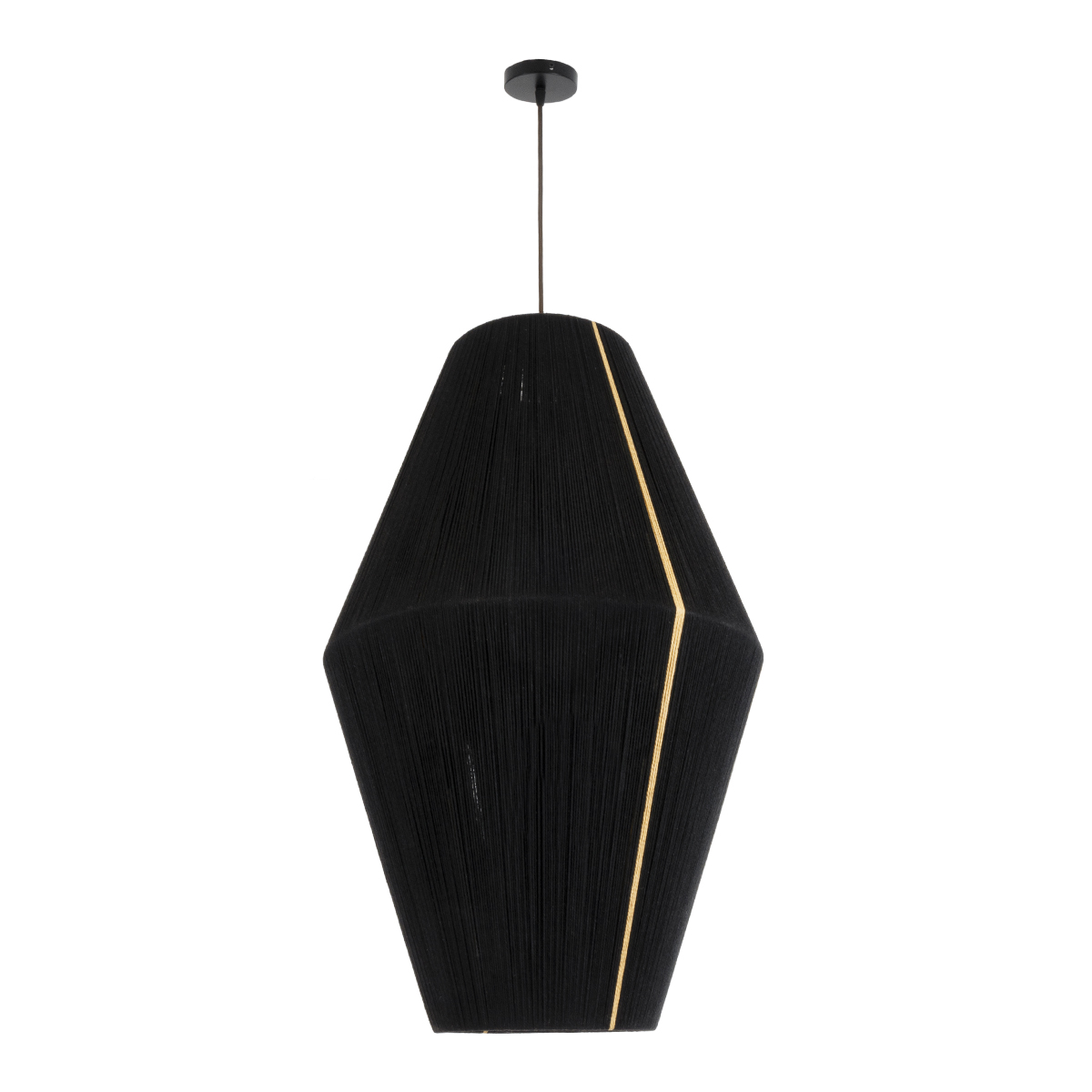 GLOBOSTAR® SALERNO 02078 Boho Κρεμαστό Φωτιστικό Οροφής με Ντουί 1 x E27 AC 220-240V IP20 - Μαύρο & Μπεζ - Μ50 x Π50 x Υ80cm - Image 4