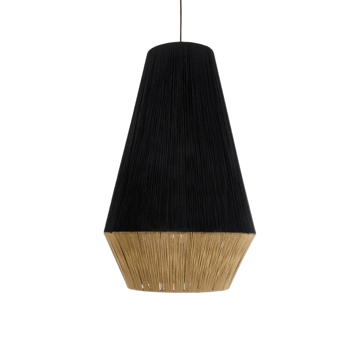 GLOBOSTAR® SALERNO 02080 Boho Κρεμαστό Φωτιστικό Οροφής με Ντουί 1 x E27 AC 220-240V IP20 - Μαύρο & Μπεζ - Μ50 x Π50 x Υ80cm - Image 5