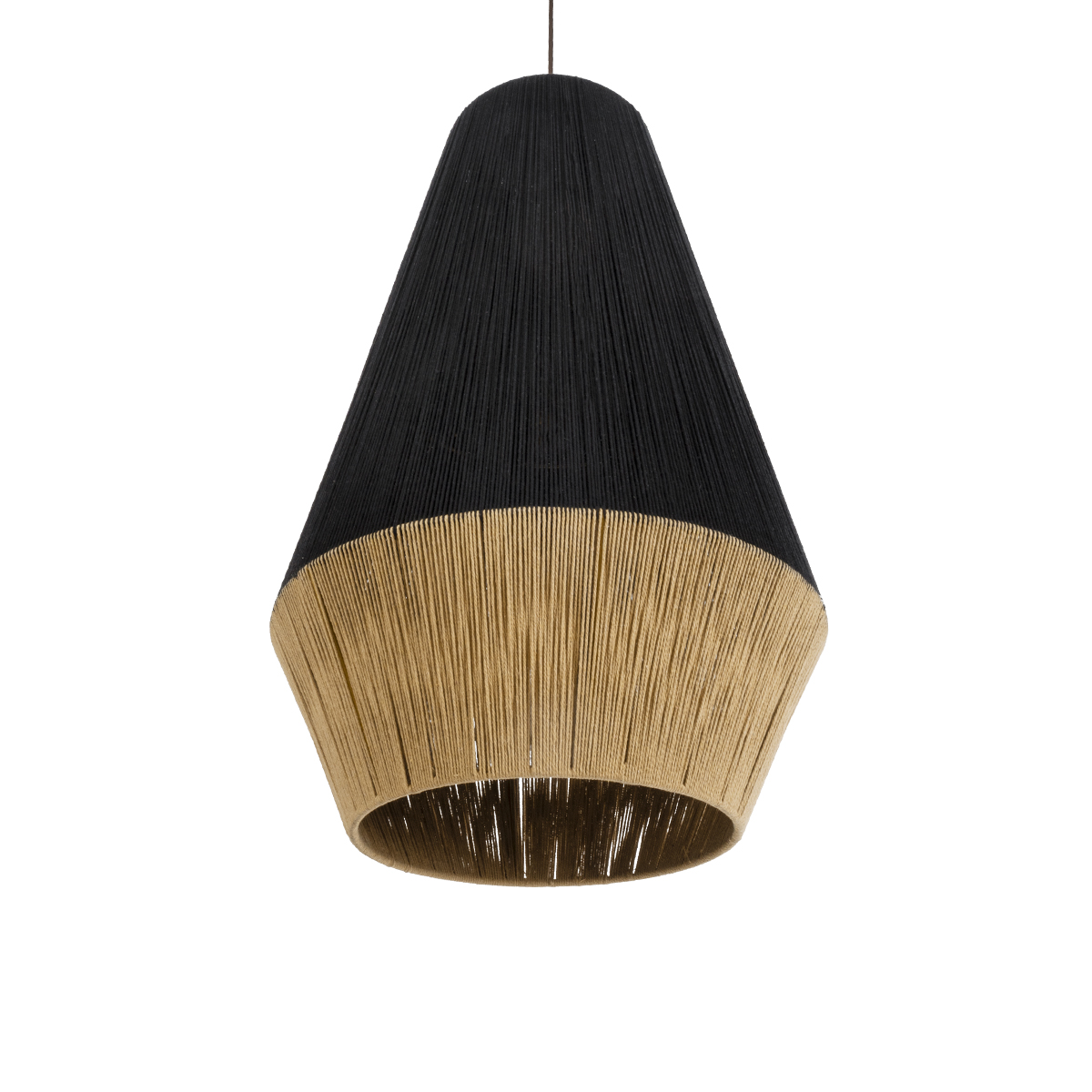 GLOBOSTAR® SALERNO 02080 Boho Κρεμαστό Φωτιστικό Οροφής με Ντουί 1 x E27 AC 220-240V IP20 - Μαύρο & Μπεζ - Μ50 x Π50 x Υ80cm - Image 6
